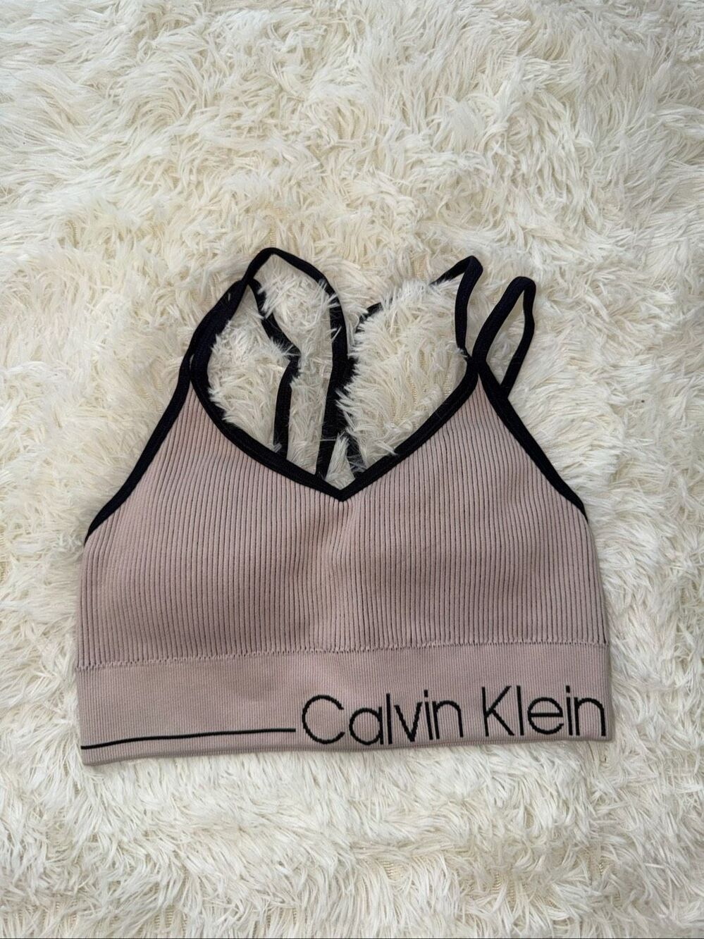 Calvin Klein sports bra light pink and black size XS